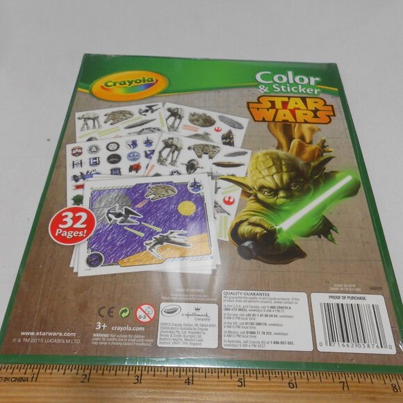 NEW SEALED CRAYOLA STAR WARS COLOR & STICKER BOOK STOCKING STUFFER 🎁👦👸 - Picture 2 of 9
